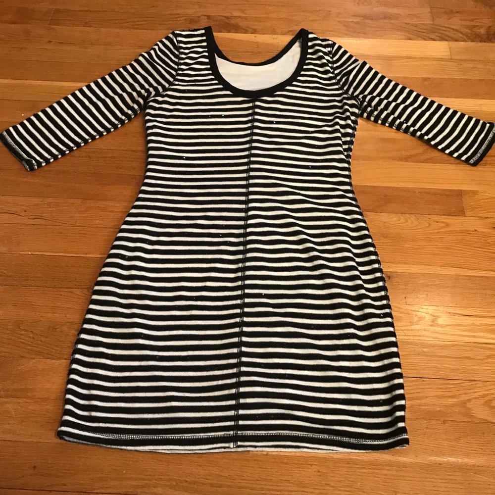 Black and white striped Express dress